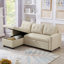 Canapé modulaire rembourré escamotable avec méridienne de rangement, canapé d'angle convertible-1856272956