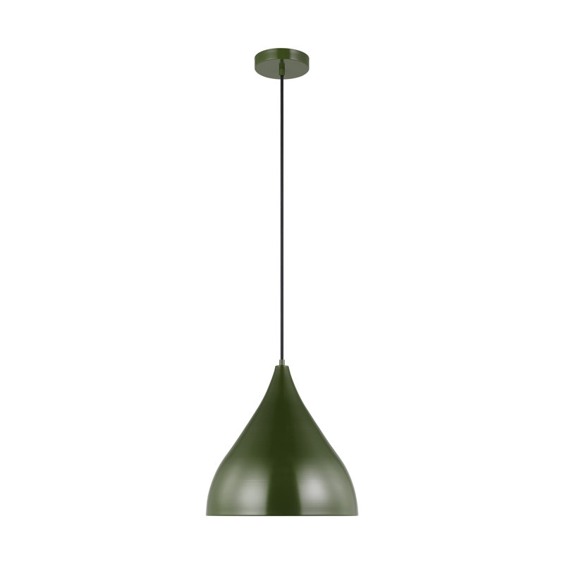 1 - Light Single Pendant, Olive, 152" H x 14" W x 14" D