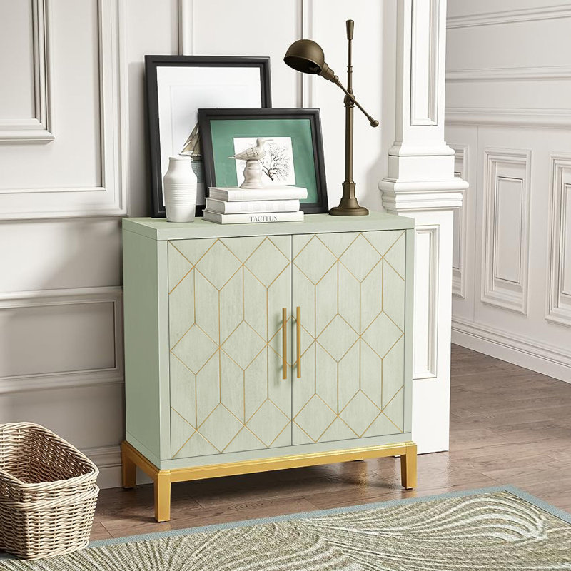 Armoire d'appoint 32 "avec garniture dorée, Vert