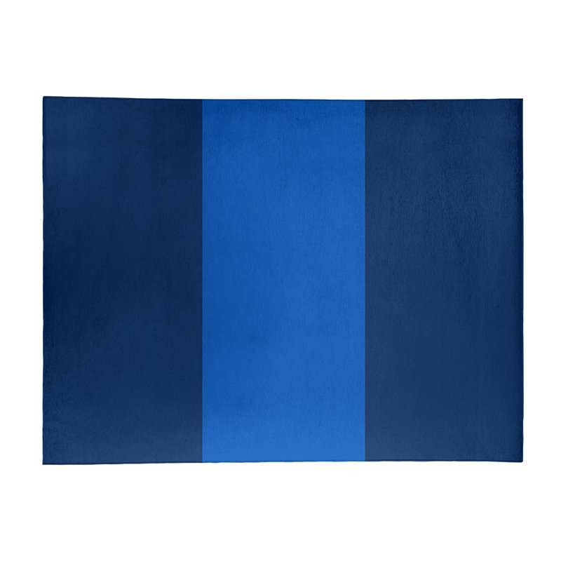 Tapis bleu marine/bleu marine rayé, Rectangle 9 pi x 12 pi