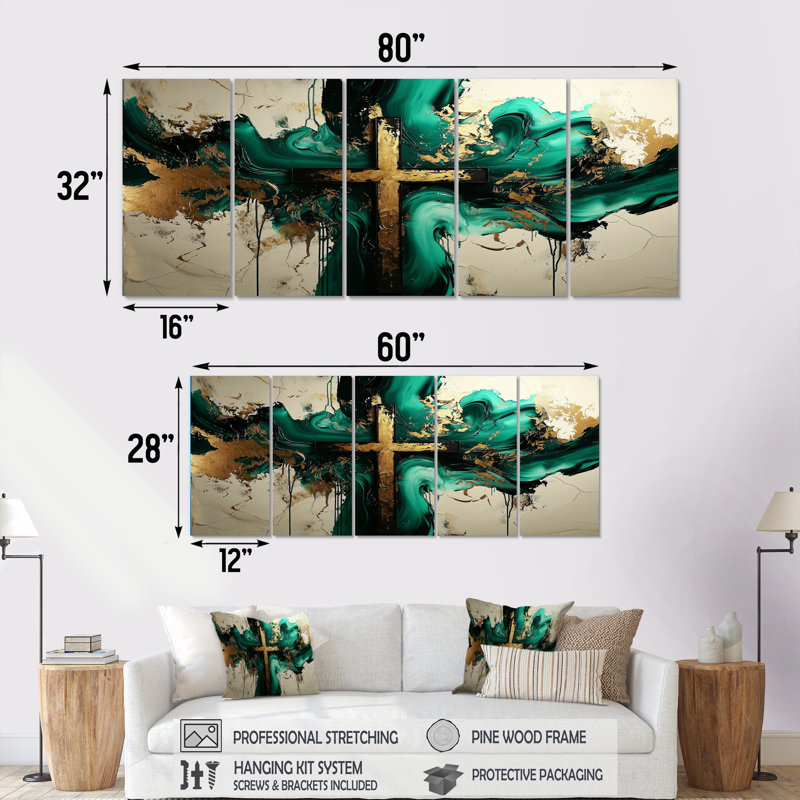 Ensemble de décoration murale Green Christian, H 32 po x l 80 po