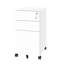 3 classeurs mobiles en blanc, tout en métal, roulettes pour faciliter les manœuvres, armoire de bureau, deux tiroirs peu profonds et un tiroir profond, entièrement assemblé, conception, 110 lb / tiroir, organisateur rapide blanc, mobilité, utilisation,