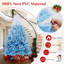 Arbre de Noël artificiel 8 pi avec branches 1774 et base en métal pliable blanc et bleu-1036524055-1036524049