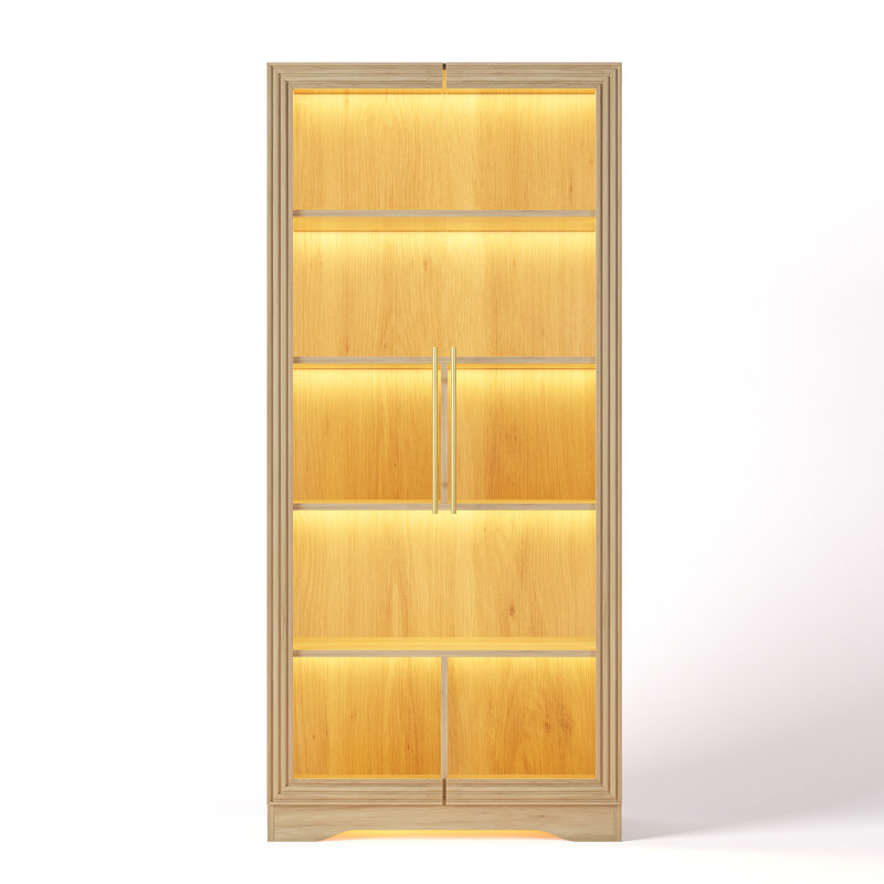 2 -Door 5 -Shelf Storage Cabinet, Oak
