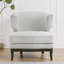 Élégant fauteuil d'appoint en tissu gris avec dossier demi-tonneau - Confort moderne et élégant pour tout espace