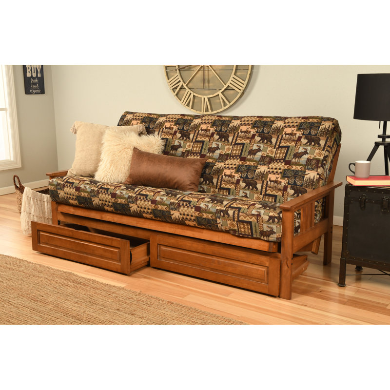 La base de futon pleine grandeur Stratford comprend des tiroirs de rangement et un matelas, Premium Pocket Coil, Barbade
