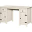 Bureau avec rangement, blanc perle, 2 tiroirs, armoires, tablette réglable, rangement pour bureau personnel