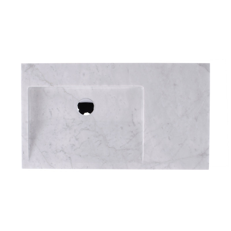 31.88'' W Single Stone Vanity Top, 0 Hole, Bianco