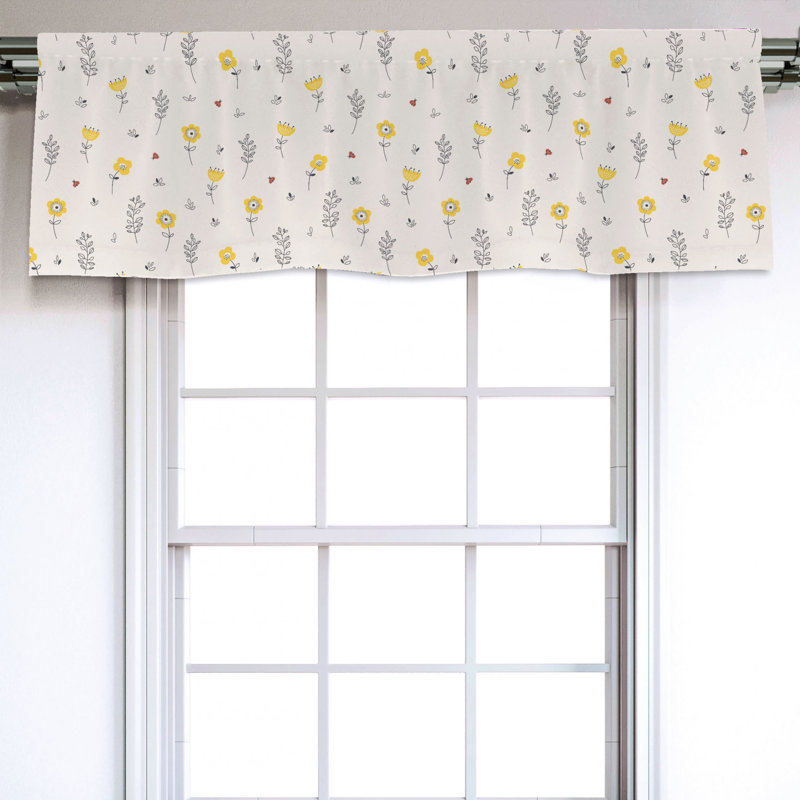 Sateen Floral Ruffled Window Valance