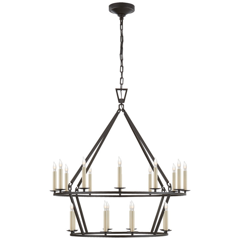 Chapman & Myers Darlana Two-Tier Chandelier, 33" H x 30" W x 30" D, Aged Iron