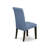 5 Piece Dining Table Set for 4 Includes a Round Kitchen Table with Pedestal and 4 Blue Color Linen Fabric Dining Chairs, Cappuccino-124875846-123719596-124875844