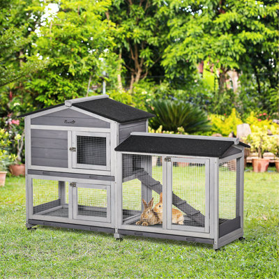 Cage à lapin en bois Pawhut