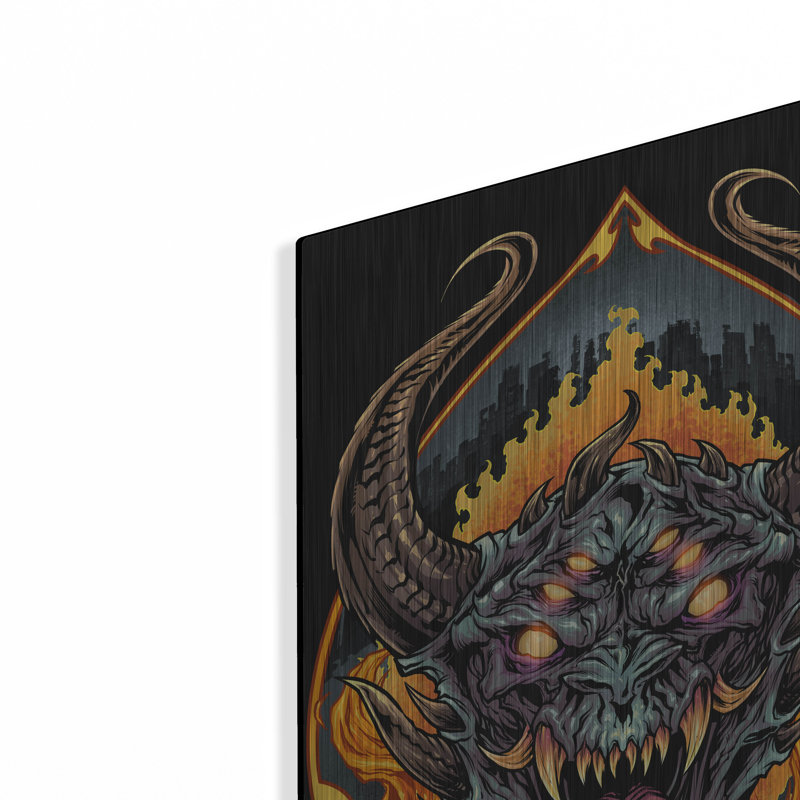 «Demon Face And Fire Skulls» par Flyland Designs, H 24 po x l 16 po