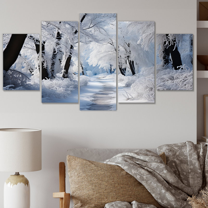 Halmat - impression d'art mural paysage d'hiver - 5 panneaux
