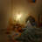 White Plug-In Dimmable Night Light With Acrylic Decor And 3000K Light