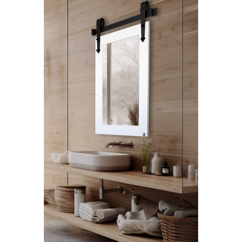 Miroir d'appoint Rayne, Blanc, 32 po x 20 po