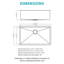 Évier de cuisine encastrable doré encastrable 32 po x 19 po x 10 po