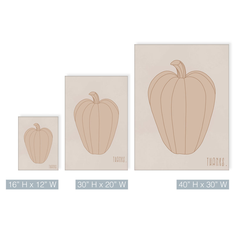 «Minimal Pumpkin I» par ChiChi Décor, impression sur toile tendue, H 40 po x l 30 po x 1,5 po
