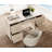 58" Wooden Vanity Desk With 4 Deep Storage Drawers, Modern Makeup Dressing Table With Charging Station For Bedroom-1787473297