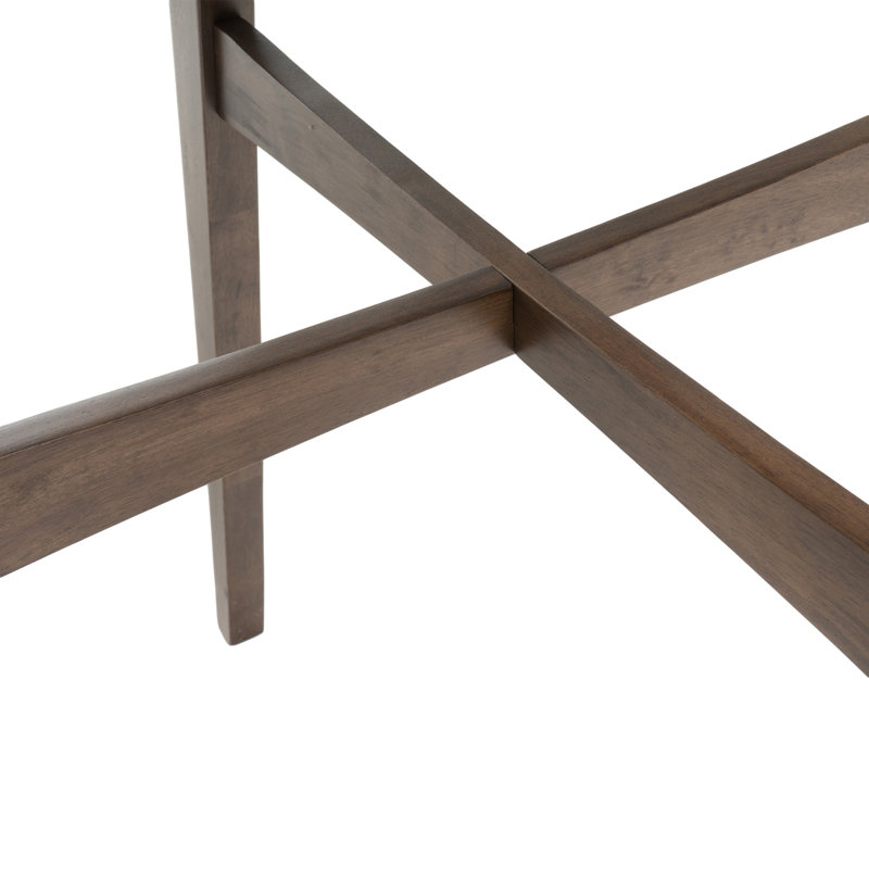 Table de salle à manger ronde, Noyer Naturel, L 31,5 po x L 31,5 po, Bar (hauteur de 42 po)