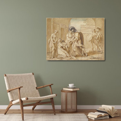 "Hector Taking Leave of Andromache; the Fright of Astyanax" by  Benjamin West - Gallery Wrap Canvas Wall Art