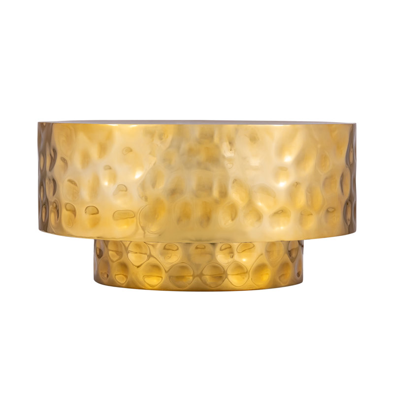 Bedingfield Hand-Hammered Coffee Table Gold, Gold