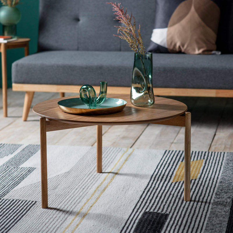 Burley Three Leg Coffee Table, Light Wood