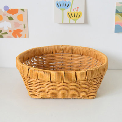 Cane Woven Storage Basket Woven Storage Table Top Sum Dried Fruit Snack Storage Fruit Happiness Gift Tray Afternoon Storage Basket