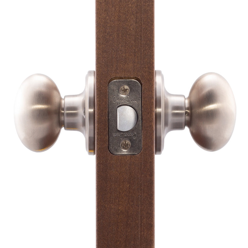 Bouton de porte de passage Egg, Acier inoxydable satiné