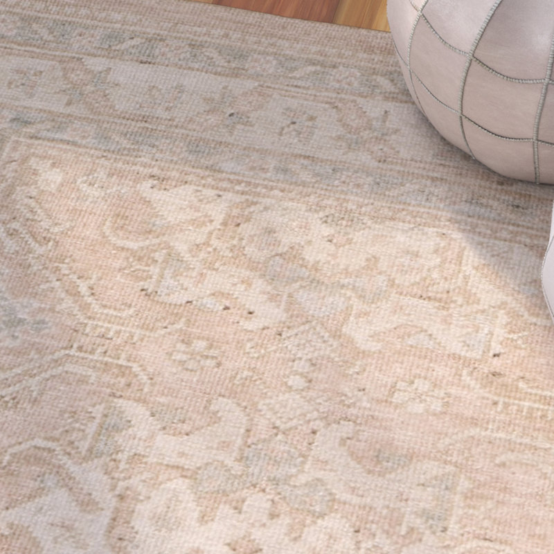 Tapis oriental en laine noué à la main Kline, Rectangle 9 pi x 12 pi, Gold