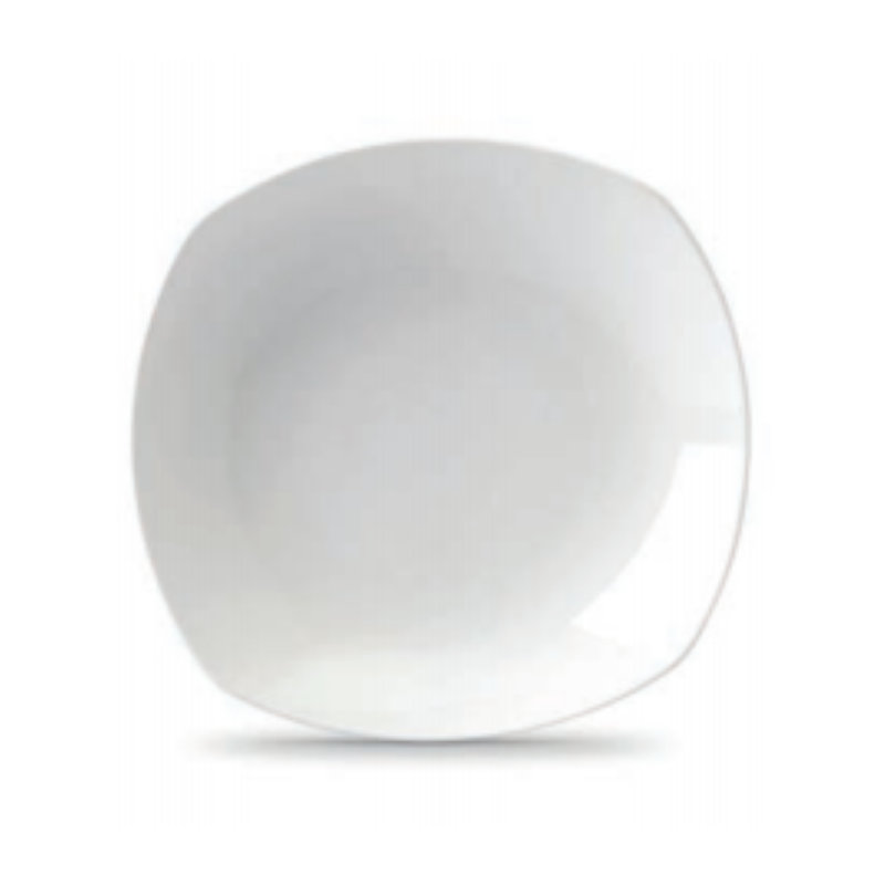Assiette à salade carrée / profonde 4 pièces11 pouces / couronne en vitrex