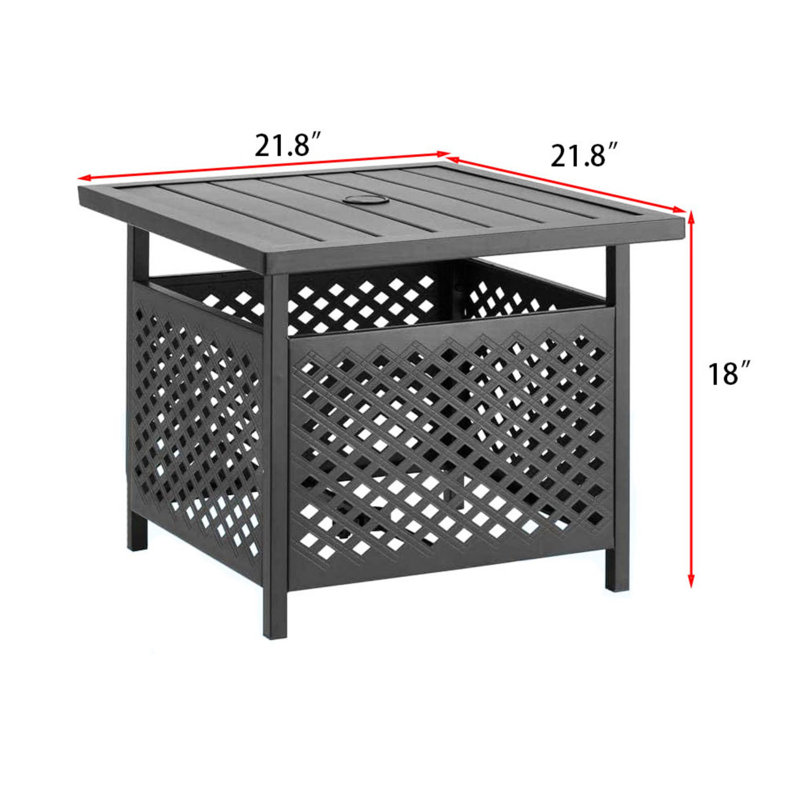 Table d'appoint d'extérieur avec trou pour parasol 1,57 po