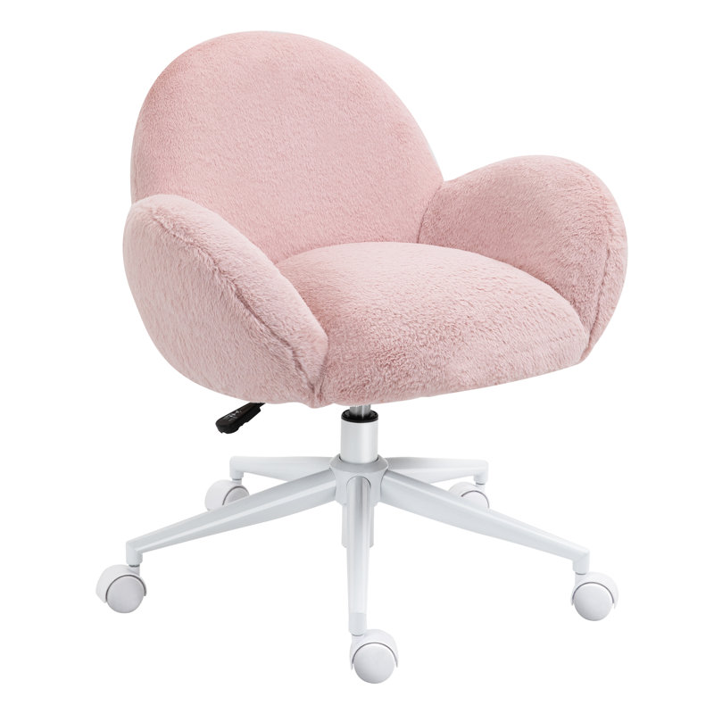 Adir Office Chair, White, Pink
