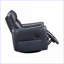 Fauteuils inclinables pour le salon, fauteuil inclinable et pivotant en cuir bleu marine avec cadre en bois massif | Inclinaison par poignée-1779073998