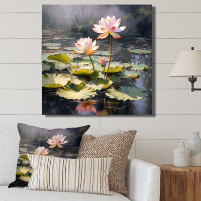Aquarelle de lotus de sagesse sur toile