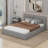 Queen Size Upholstered Grounded Bed With Velvet Fabric-102533748