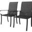 2 chaises de salle à manger avec dossier haut pour terrasse extérieure. Assise profonde et confortable, structure en acier inoxydable, assemblage requis. Idéales pour la terrasse, avec accoudoirs et dossier haut. Espace détente. Inclus.