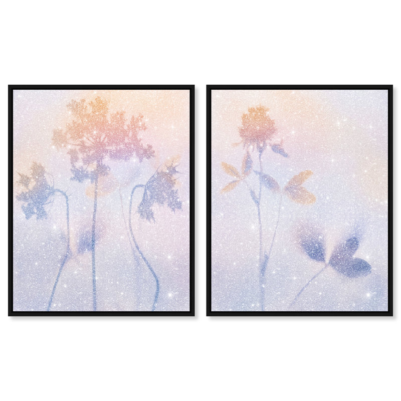 Lavender Shadows Set Set by Oliver Gal, 37"H x 46"W, Black Floater Frame