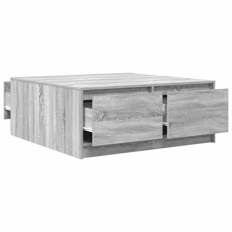 Coffee Table with Storage, 40" H x 100" L x 100" W, Gray Sonoma