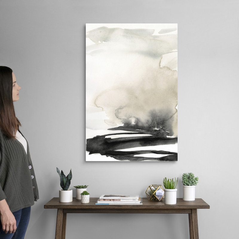 «Ebony Horizon Triptych I» par Jennifer Goldberger - reproduction d'art, Toile tendue, H 36 po x l 24 po x P 1,25 po