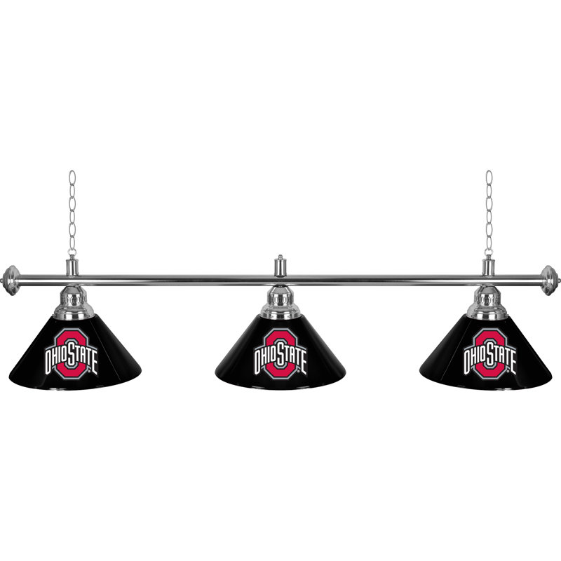 Ohio State University 3 - Light Pool Table Lights Pendant, Black
