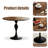 Nut-brown Round Solid Wood Dining Table-Negotiation table-985613914