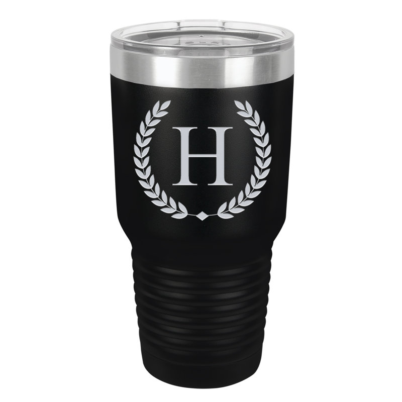 Laurel 20 oz. Tasse de voyage en acier inoxydable isolée sous vide, Oui, Noir / argent
