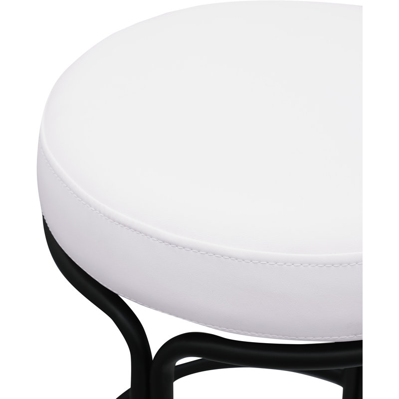 Tabouret de comptoir pivotant 26,5 po Skyelee, Crème végétalien en cuir