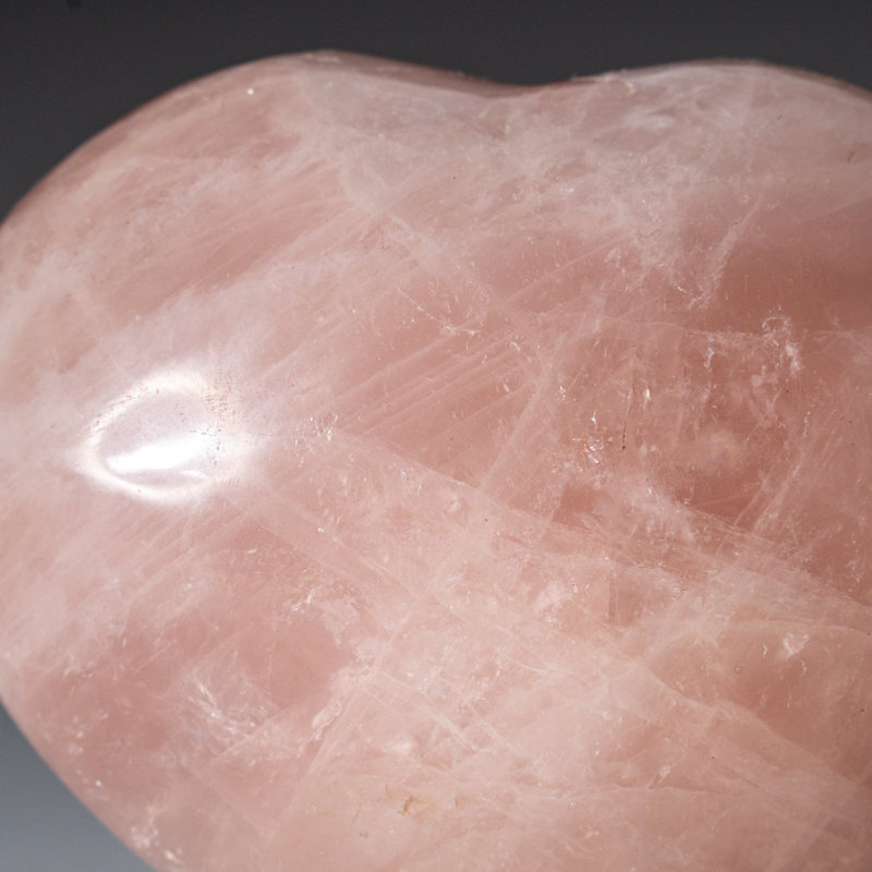 Rose Quartz Heart Cloche (0.99 Lbs), 3.25" H x 2.75" W x 1.5" D