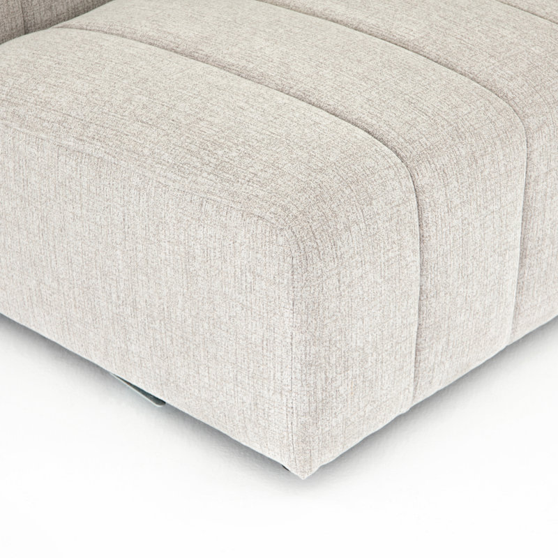 Channeled Laf Chaise Piece, Right Hand Facing, Light Gray Napa Sandstone