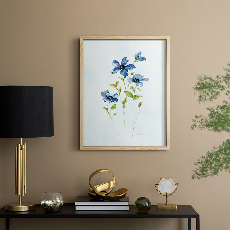 «Blue Wonders II», reproduction encadrée - bois massif, H 11 po x l 9 po