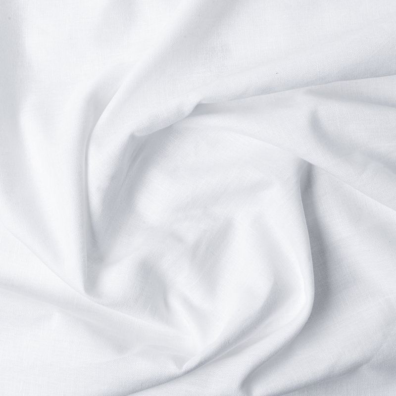 Romaro Premium Linen Cotton Blend Premium Yarn Dyed Pinch Pleat Pair w/ Backtabs, White, 28" W x 96" L
