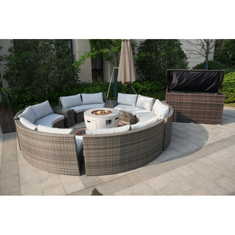 12 - Person Patio Conversation Set with Cushions