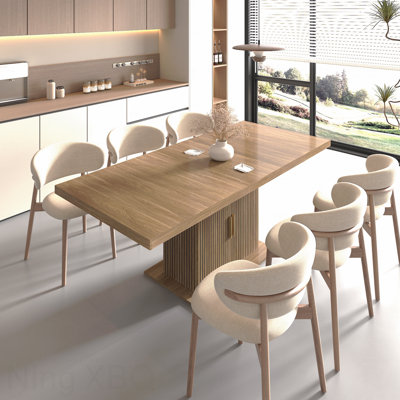 Table de salle à manger extensible avec rangement moderne minimaliste 6 à 10 personnes